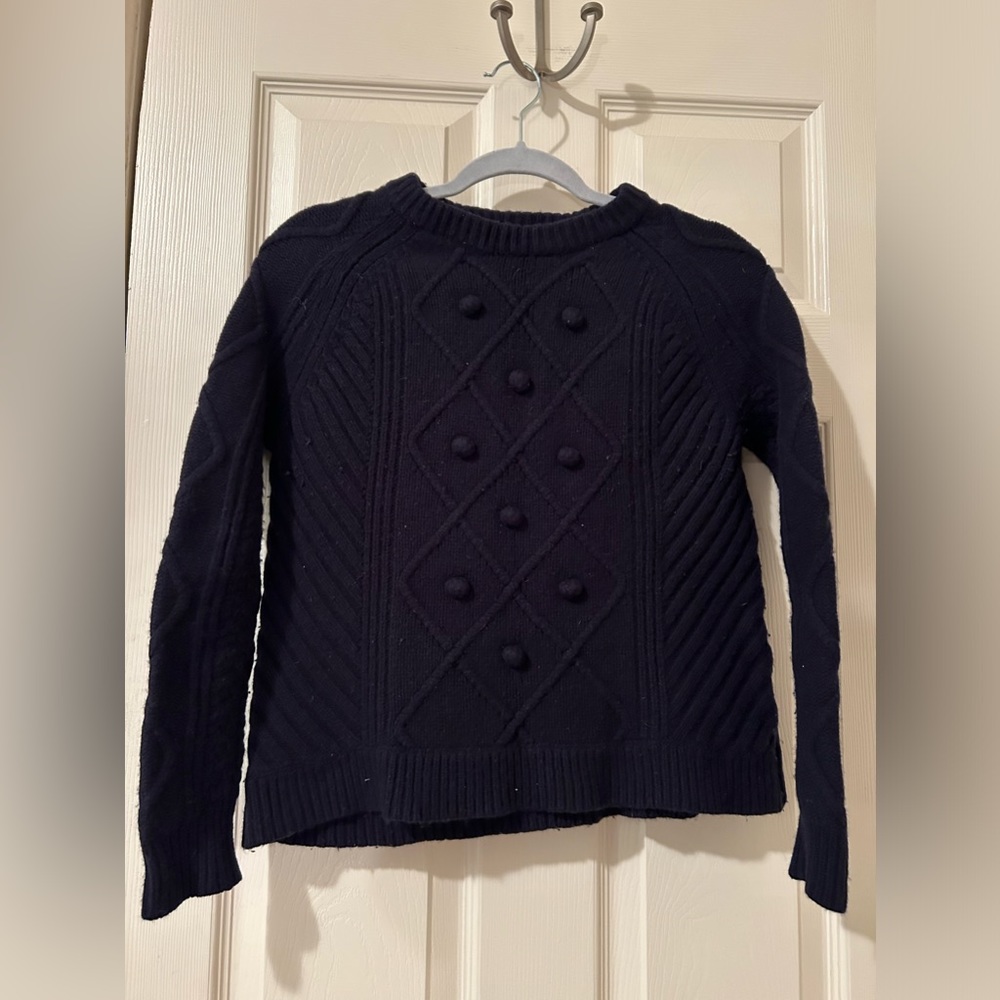 J. Crew navy cable knit bobble sweater